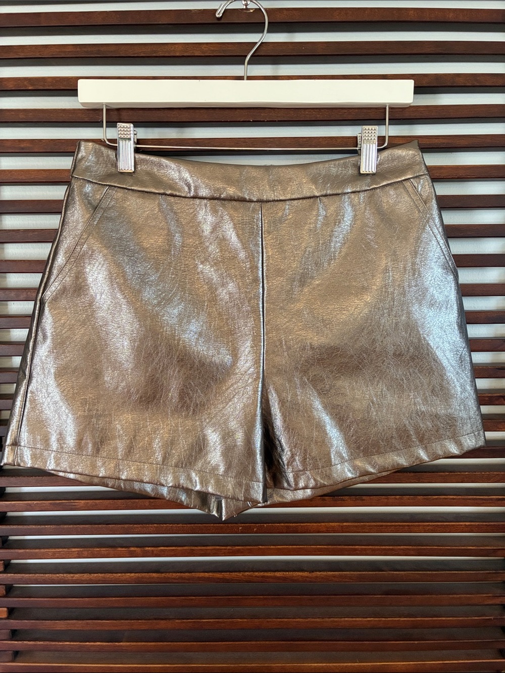 🎉NEW LISTING!🎉Buddy Love Metallic Bronze Women's Shorts -Vegan Leather Style
